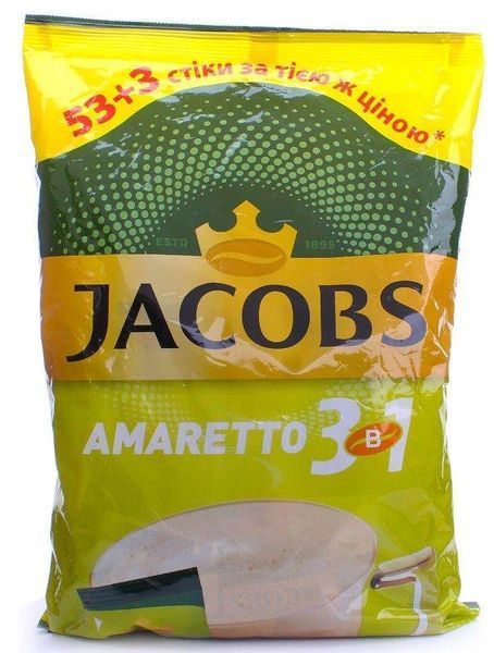 Кофейный напиток Jacobs 3 in 1 Amaretto 56 x 12 г 219003 фото