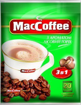MacCoffee 3 в 1 Лісовий горіх кавовий напій 20 пакетиків зі смаком фундука 282018 фото
