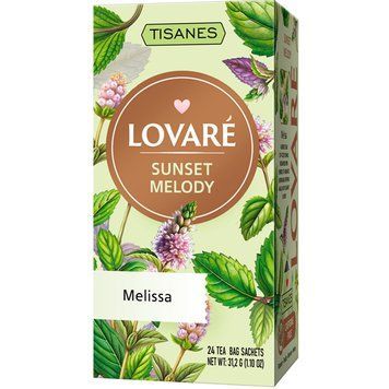 Чай без кофеїну Lovare Tisanes Sunset Melody з мелісою 24 пакетики 122091 фото