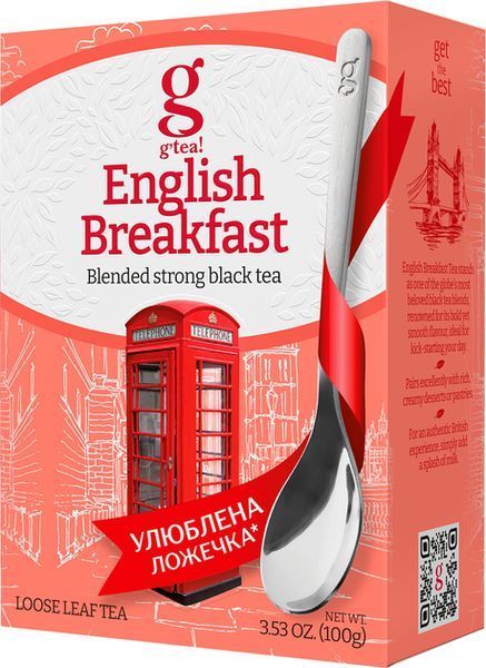 Черный листовой чай g'tea Английский к Завтраку 100 грамм 133019 фото
