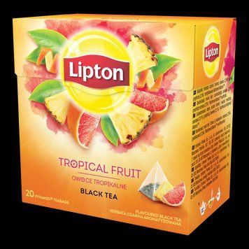 Чорний чай Lipton Tropical Fruit з тропічними фруктами 20 пірамідок 114022 фото