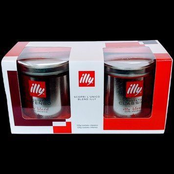 Подарунковий набір кави illy Intenso + Classico мелений 2*125 г ж/б 201114 фото