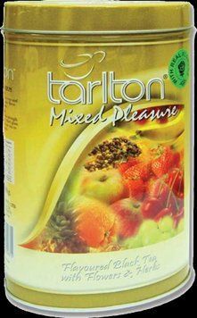 Чай чорний листовий Тарлтон Mixed Pleasure з ароматом полуниці, саусепа, пелюстками троянд, лаванди 100 г/б 104148 фото
