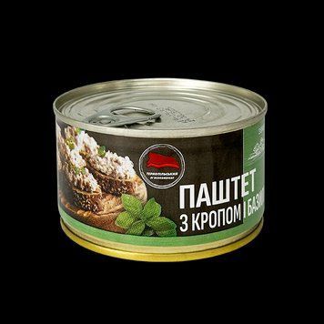 Паштет зі свинини з кропом та базиліком 225 грамів у жерстяній банці 608016 фото