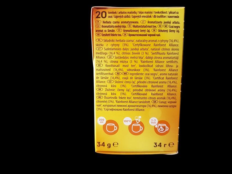 Черный чай с лимоном Lipton Citrus 20 пирамидок 114023 фото