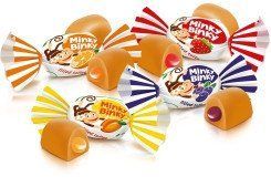 Конфеты ириски с фруктовой начинкой Roshen Minky Binky 250 грамм 320067 фото