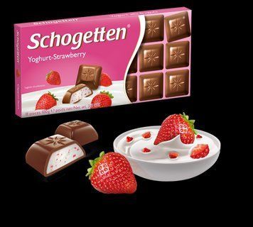 Шоколад Шогеттен Yoghurt-Strawberry молочний з полуничним йогуртом 100 грам 301007 фото