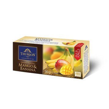 Чай чорний цейлонський Thurson манго та банан 25 пакетиків 108008 фото