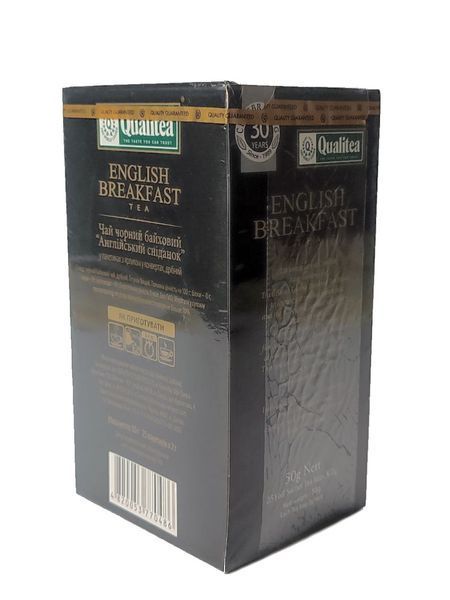 Черный чай без добавок и ароматизаторов Qualitea English Breakfast 25 пакетов в индивидуальных конвертах 143004 фото