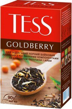 Чай черный с айвой и облепихой TESS Goldberry 90 гр. 103026 фото