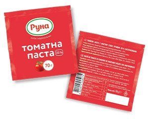 Томатная паста "25%" Руна 70 грамм порционный сашет 602034 фото