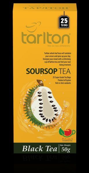 Чай черный пакетированный Тарлтон Soursop Black Tea со вкусом саусепа 25 пак х 2 г 104152 фото