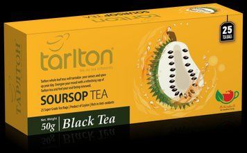 Чай чорний пакетований Тарлтон Soursop Black Tea зі смаком саусепа 25 пак х 2 г 104152 фото