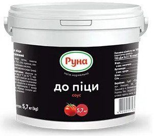 Соус "К пицце" Руна 5,7 кг пластиковое ведро 602035 фото