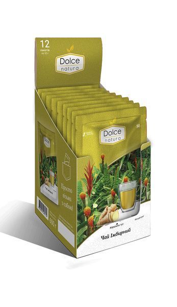 Чай концентрат Dolce Natura Имбирный пакетик 50 грамм 160002 фото