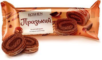 Рулет Рошен Пражский бисквитный со вкусом шоколада 180 грамм в упаковке 320012 фото