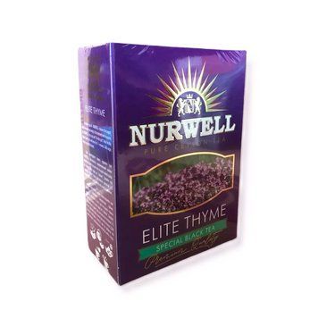 Великолиствий чорний цейлонський чай NURWELL Elite Thyme з тим'яном 100 грамів 145010 фото