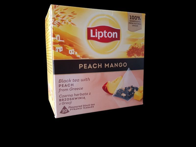 Черный чай в пирамидках Lipton Peach & Mango с персиком и манго 20 пирамидок 114027 фото