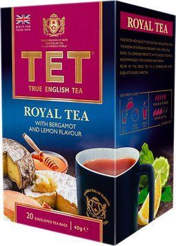 Чорний чай з бергамотом і лимоном ТЕТ Royal Tea 20 пакетиків 101607 фото