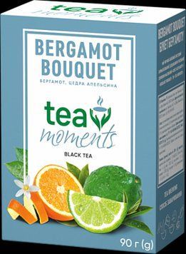 Чай листовий Curtis у новому дизайні Tea Moments Bergamot Bouquet чорний з бергамотом 90 грамів 150024 фото