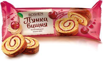 Рошен Рулет Пьяная вишня бисквитный со вкусом вишни 180 грамм 320013 фото