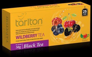Чай чорний пакетований Тарлтон Wildberry Black Tea зі смаком чорниці, ожини, малини, вишні 25 пак х 2 г 104155 фото