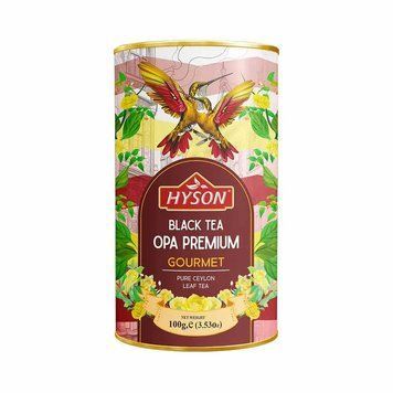 Чай чорний крупнолистовий Hyson Premium OPA 100 г у жерстяній банці 105008 фото