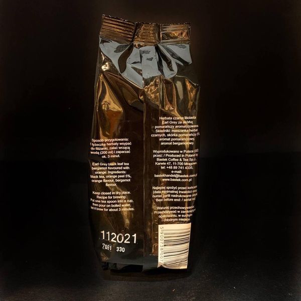 Чай з олією бергамоту та цедрою апельсина чорний листовий Bastek Earl Grey Orange 125 грамів 137004 фото