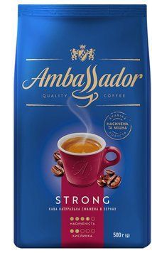 Зернова кава Ambassador Strong купаж арабіки та робусти 500 грамів 209026 фото