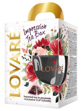 Подарунковий набір з чашкою Lovare Impression Box на 28 пірамідок чаю 122078 фото