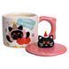 Кубок порцелянова з кришкою Kitten's Birthday 400 (мл) подарункова кружка прикольна чашка для дітей на подарунок Рожевий FM-24C FM-24C фото 3