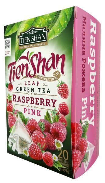 Зелений чай з малиною Tien Shan Raspberry 20 пірамідок 123018 фото