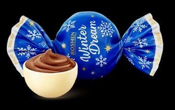 Цукерки шоколадні новорічні Winter Dream Roshen у білій глазурі, 250 г 320167 фото
