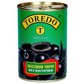 Маслины черные без косточки Toredo 300 мл в жестяной банке 604001 фото