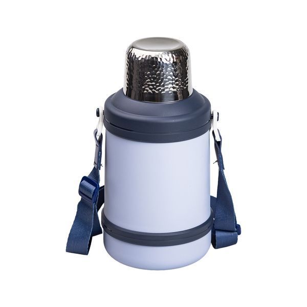 Термос Vacuum Cup 1.5 літра з ремінцем і складною ручкою темно-синій HP-14-21BL HP-14-21BL фото