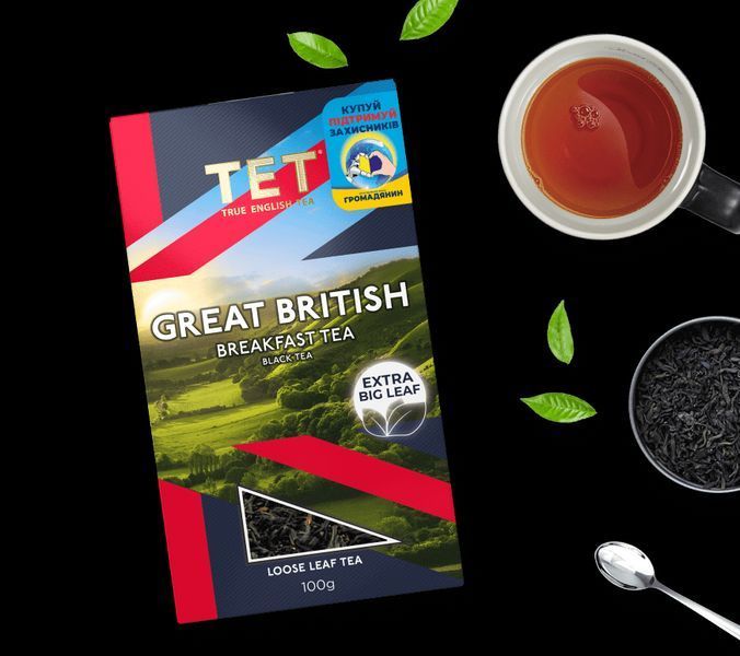 Чай чёрный крупнолистовой индийский TET Great British 100 г &mdash; без добавок и ароматизаторов 101611 фото