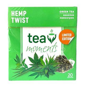 Зелений чай із лемонграсом і насінням конопель Tea Moments Hemp Twist 20 пірамідок | Curtis у новому дизайні 150040 фото