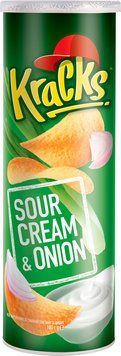 Чіпси Kracks Сметана та цибуля в пакованні як Pringles 160 г 335784 фото