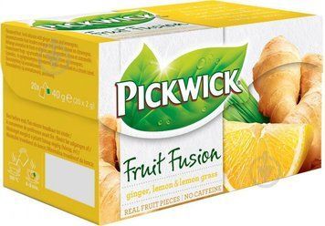Фруктово-травяной чай Pickwick Fruit Fusion с имбирем, лимоном 20 пакетиков в индивидуальных конвертиках 146002 фото