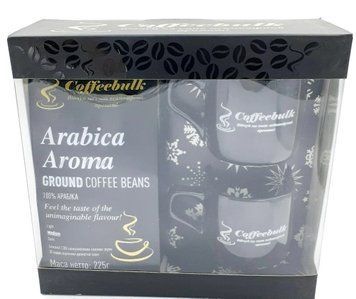 Набір меленої кави 100% арабіка Coffeebulk Arabica Aroma 225 грамів з чашками у подарунок 299001 фото