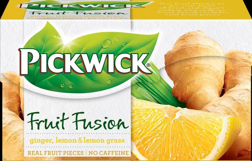 Фруктово-травяной чай Pickwick Fruit Fusion с имбирем, лимоном 20 пакетиков в индивидуальных конвертиках 146002 фото
