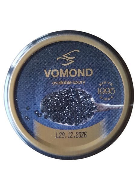 Ікра рибна Vomond Осетер чорна у склянці, 110 г 614005 фото