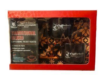 Подарунковий набір кави з 2 чашками Coffeebulk Red Ruby купаж кави в зернах 299003 фото