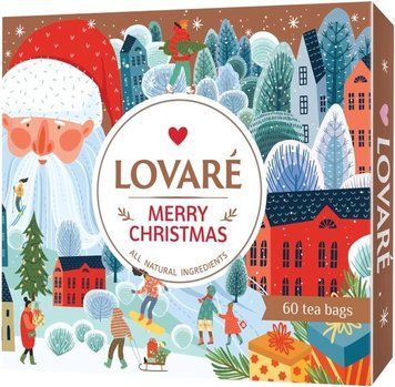 Різдвяний набір чаю Lovare Merry Christmas 12 видів по 5 штук в подарунковій упаковці 122101 фото
