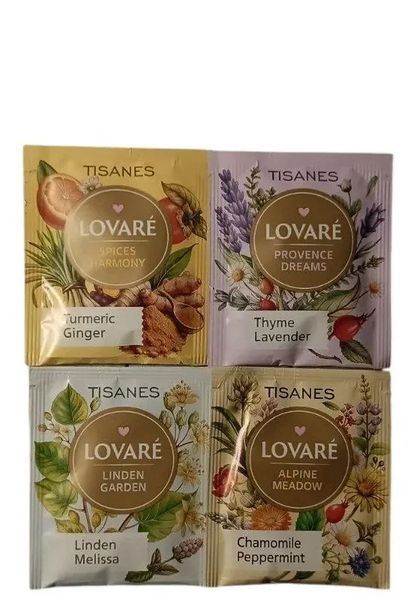 Набор чая без кофеина Lovare Tisanes Blend Assorted Трав'яне Асорті в пакетиках 50 шт*1,5 г 122099 фото