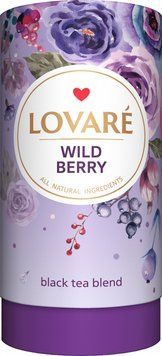 Lovare чай чорний листовий Wild Berries з ягодами вишні, шипшини, горобини 80 грамів в подарунковій упаковці 122037 фото