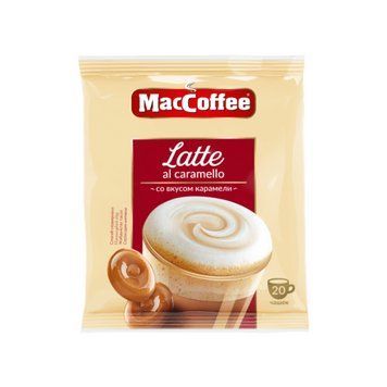 Maccoffee Latte з карамеллю 3 в 1 кавовий напій 20 пакетиків у м'якому пакованні 282027 фото