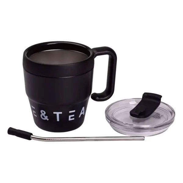 Термочашка Coffee & Tea з трубочкою чорна HP-14-23B HP-14-23B фото