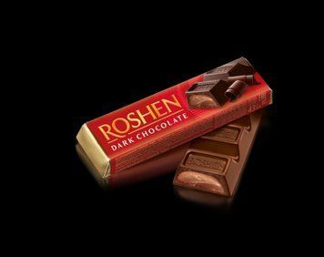 Батончик чорний шоколад із помадно-шоколадною начинкою Roshen Dark Chocolate 43 грами 320178 фото