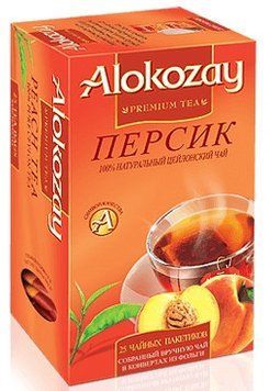Пакетований чорний чай Alokozay з ароматом персика 25 шт. 129014 фото